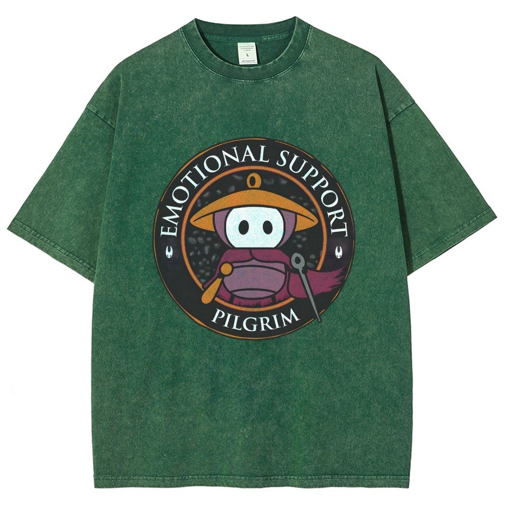 Emotional Support Pilgrim Vintage Distressed T-shirt