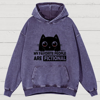 My Favorite People Are Fictional by Edesigns  Vintage Distressed Hoodie