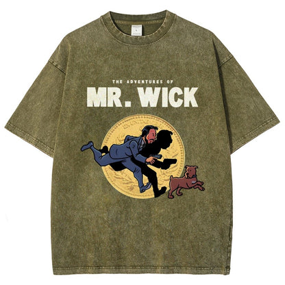 The Adventures of Mr. Wick Vintage Distressed T-shirt