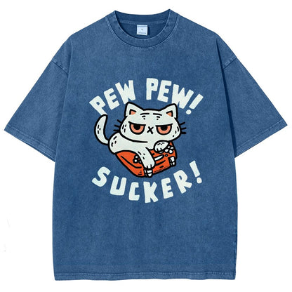 Pew Pew Sucker Vintage Distressed T-shirt
