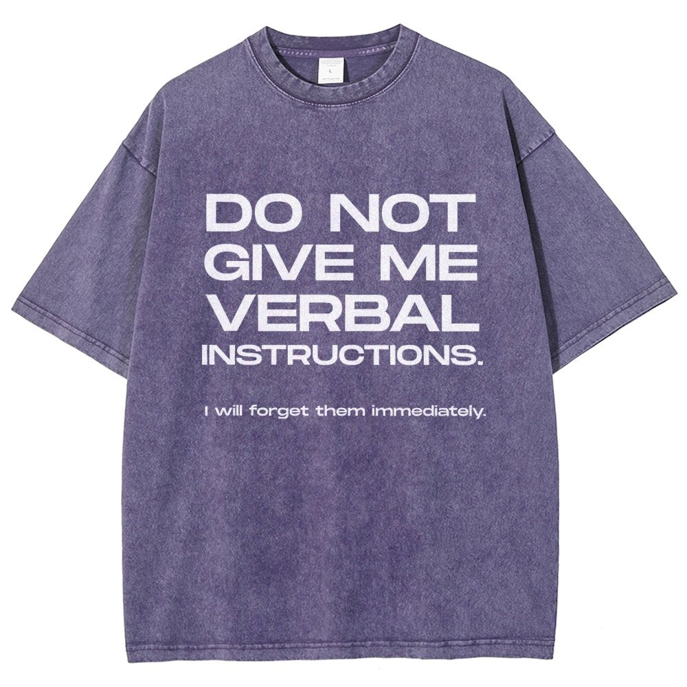 Funny ADHD Don’t Give Me Verbal Instructions Vintage Distressed T-shirt
