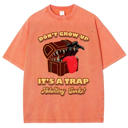 Don't Grow Up It's A Trap Vintage Distressed T-shirt