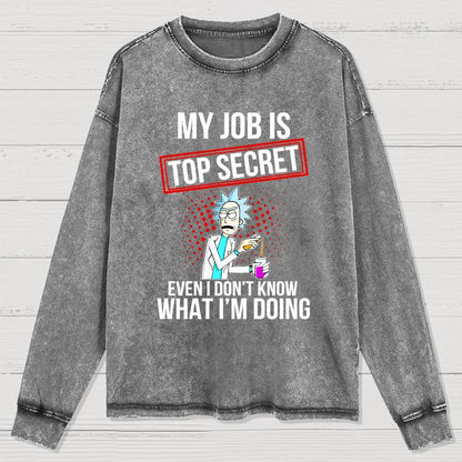 My Job Istop Secret Washed Long Sleeve Tee