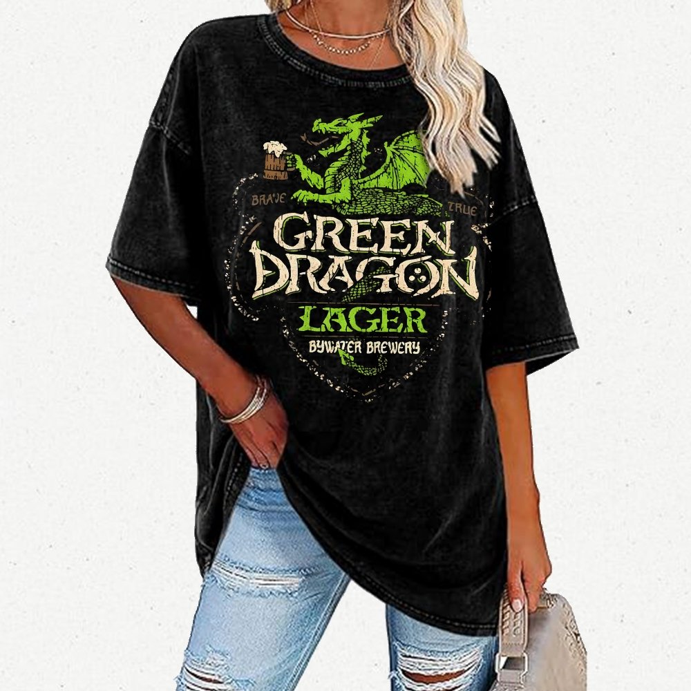Green Dragon LageVintage Distressed T-shirt