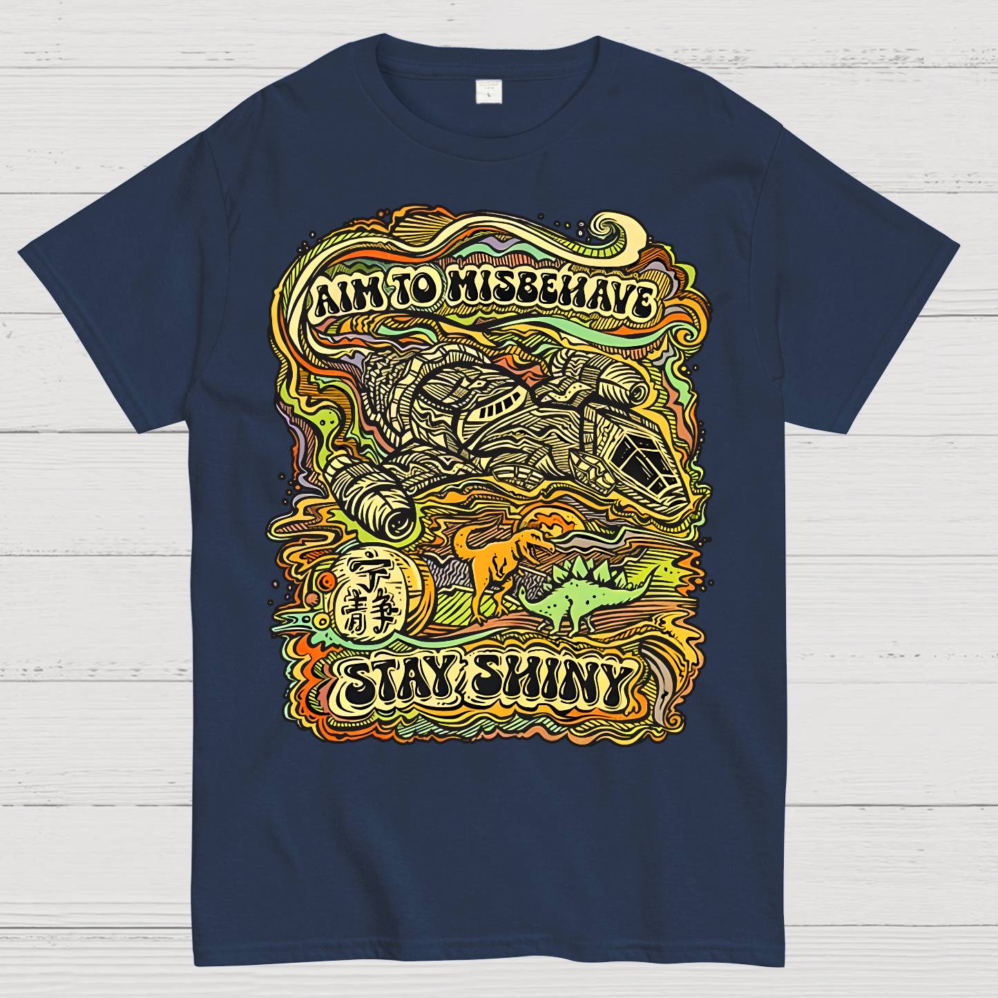 Aim to Misbehave, Stay Shiny Geek T-Shirt