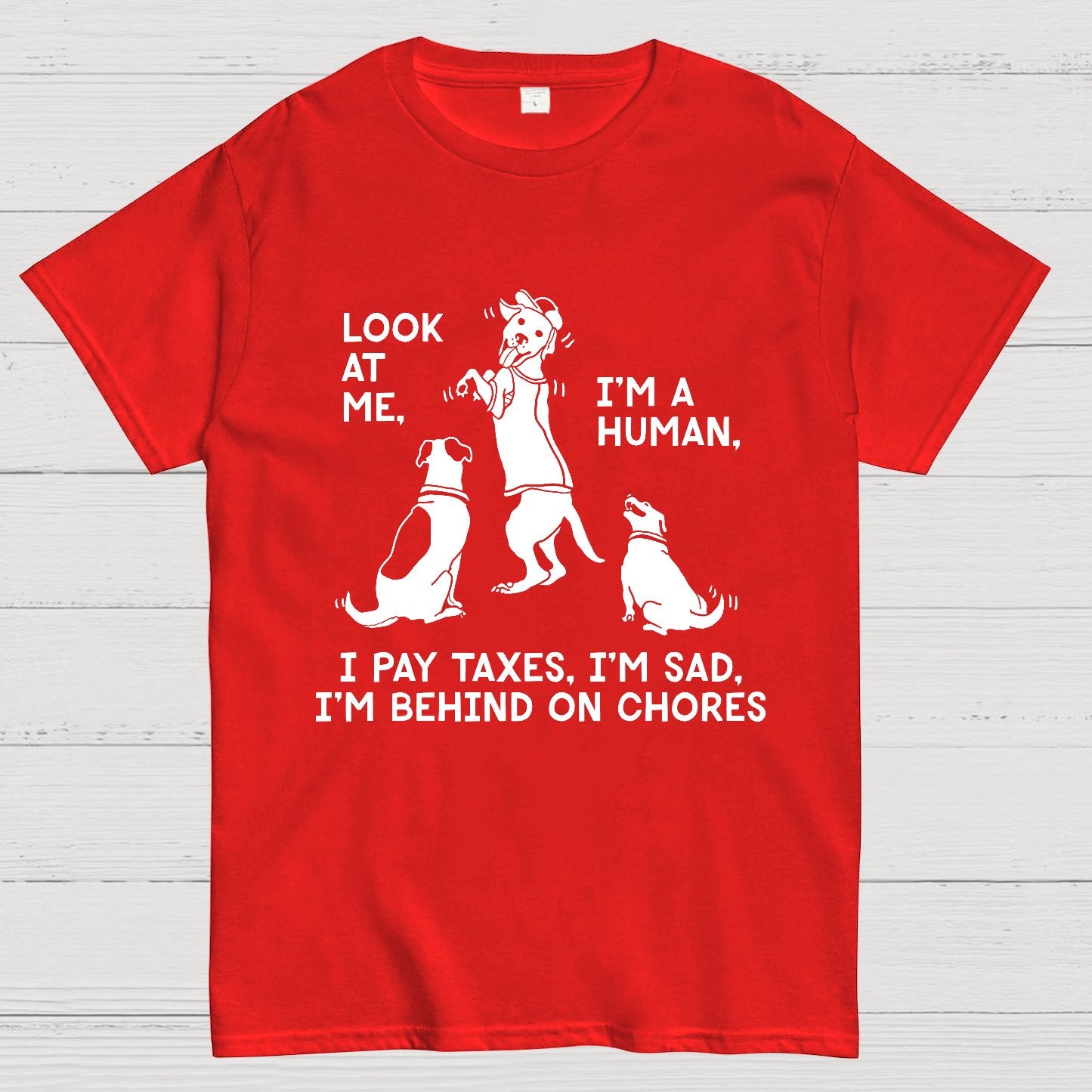 Dog Mocks Humans Geek T-Shirt