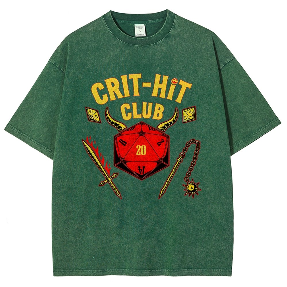 Crit-Hit Club Vintage Distressed T-shirt
