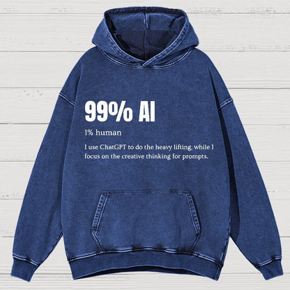 99% Artificial Intelligence Vintage Distressed Hoodie