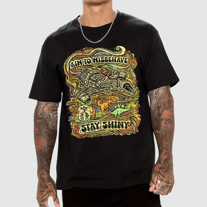 Aim to Misbehave, Stay Shiny Geek T-Shirt