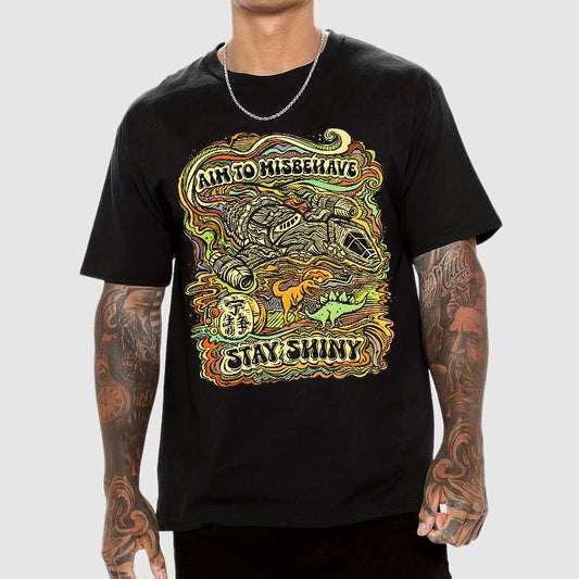 Aim to Misbehave, Stay Shiny Geek T-Shirt