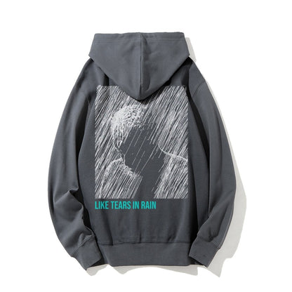 Like Tears In Rain Geek Printed Back Cotton Hoodie