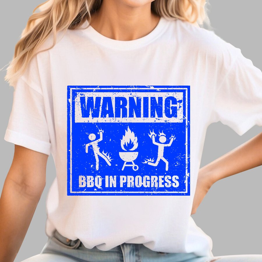 Warning BBQ In Progress Geek T-Shirt