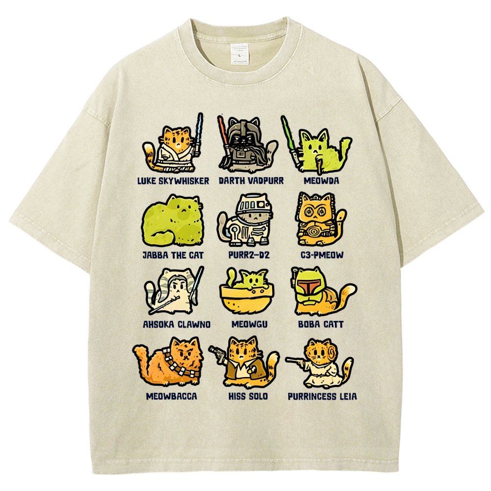 Cats of the Stars Vintage Distressed T-shirt