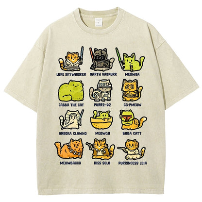 Cats of the Stars Vintage Distressed T-shirt