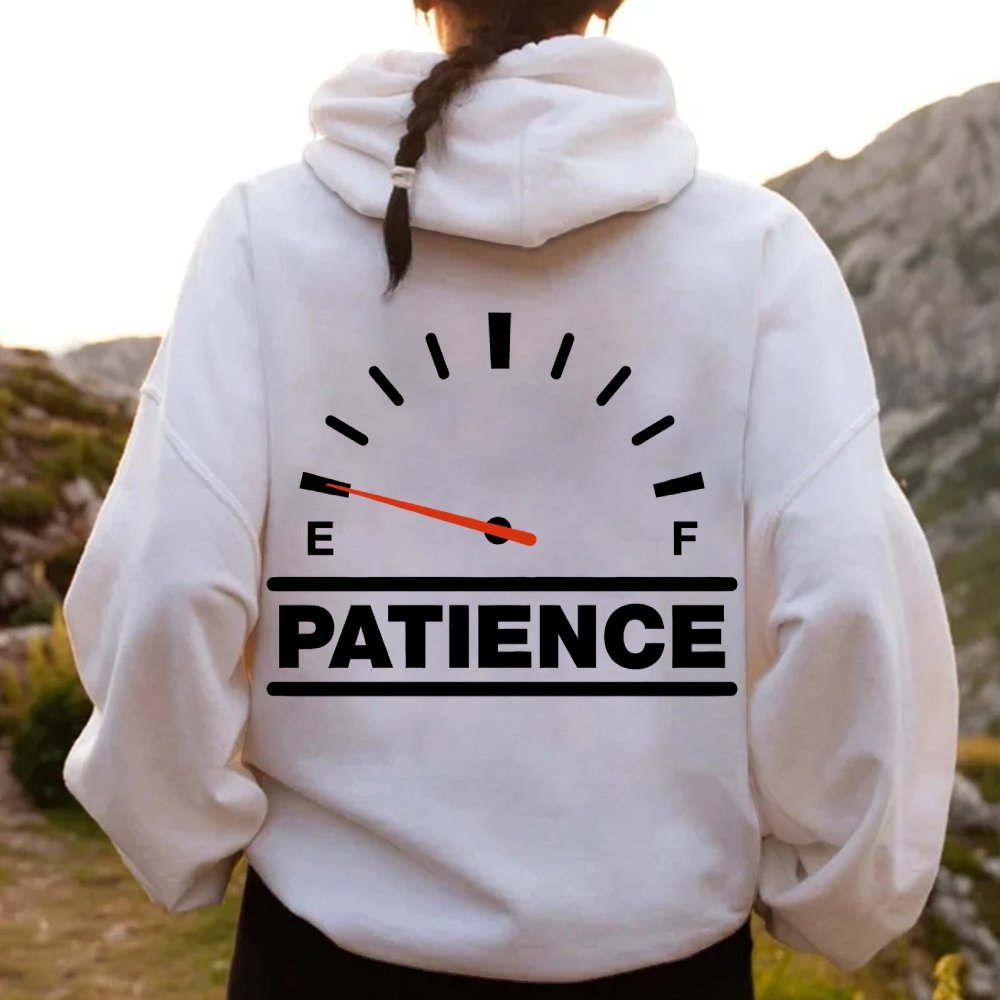 funny patience Printed Back Unisex Cotton Hoodie