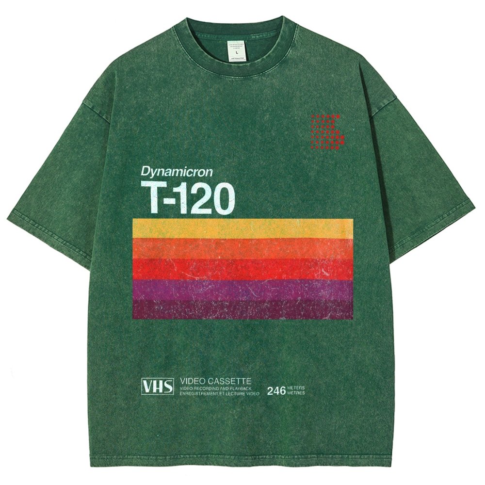 VHS T-120 Vintage Video Tape Retro Graphic Vintage Distressed T-shirt