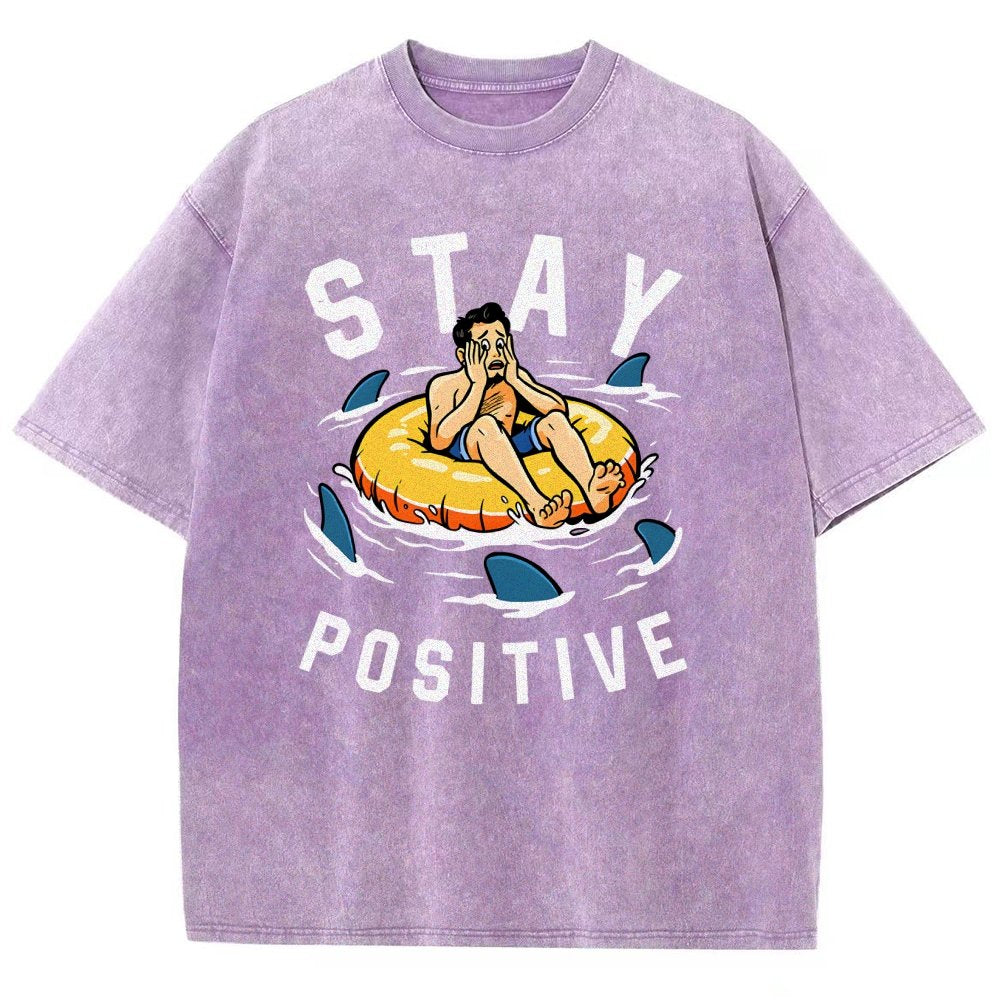 Try to Stay Positive! Vintage Distressed T-shirt