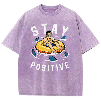 Try to Stay Positive! Vintage Distressed T-shirt