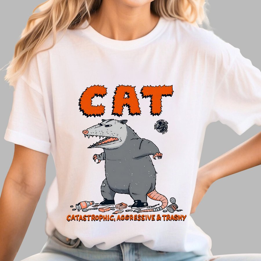 Cat Catastrophic Aggressive Trashy Geek T-Shirt