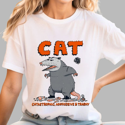 Cat Catastrophic Aggressive Trashy Geek T-Shirt