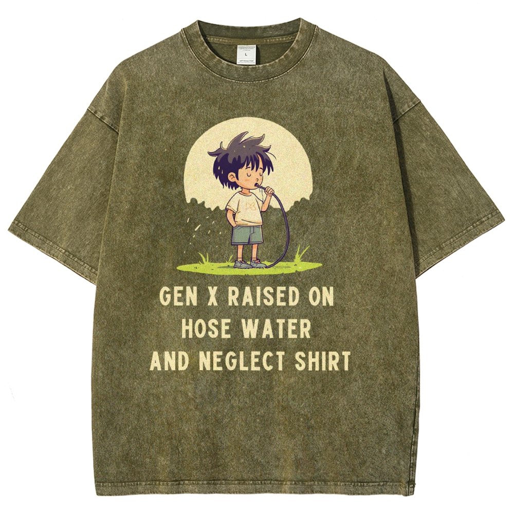 Gen x raised on hose water and neglect Vintage Distressed T-shirt
