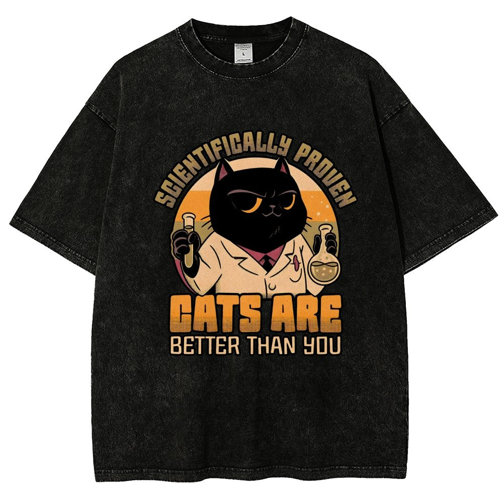 Cats Are Better Vintage Distressed T-shirt