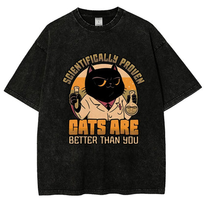 Cats Are Better Vintage Distressed T-shirt