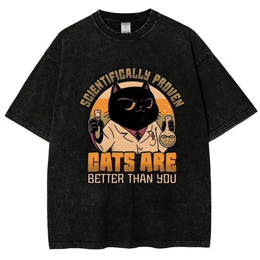 Cats Are Better Vintage Distressed T-shirt