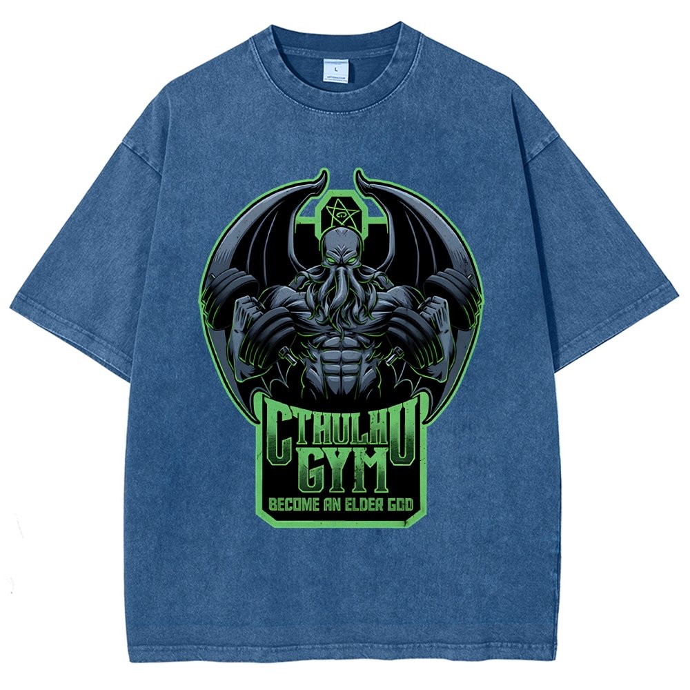 Cthulhu Gym Vintage Distressed T-shirt