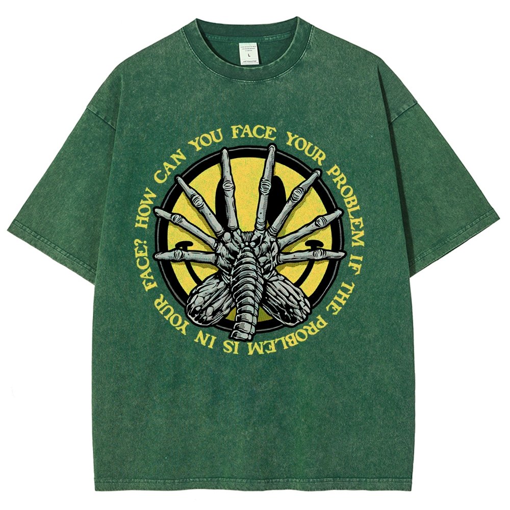 Face Problem Vintage Distressed T-shirt