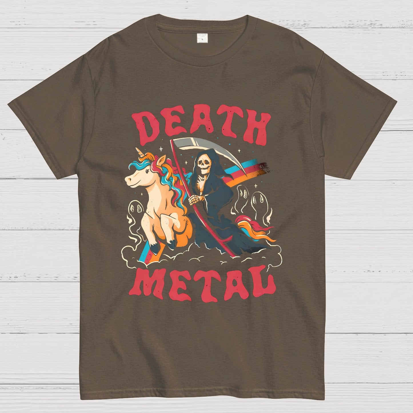 Death Metal - Cute Evil Skull Unicorn Geek T-Shirt