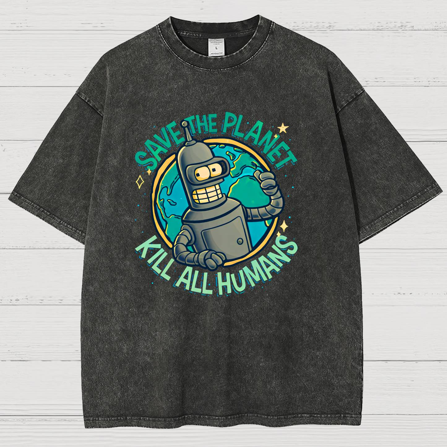 Save The Planet Kill All Humans Vintage Distressed T-shirt