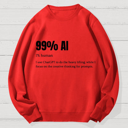 99% Artificial Intelligence Geek Cotton Sweatshirt