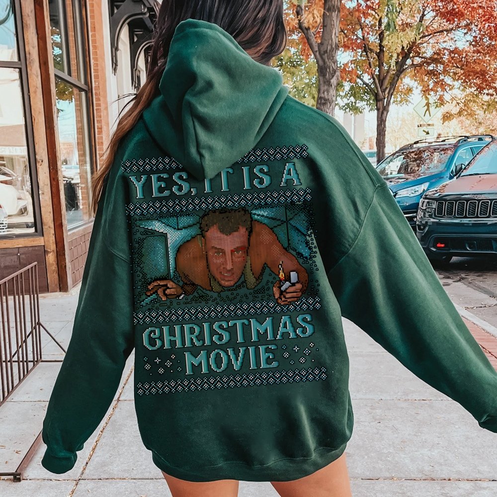 Gen-X Christmas Movie Printed Back Unisex Cotton Hoodie