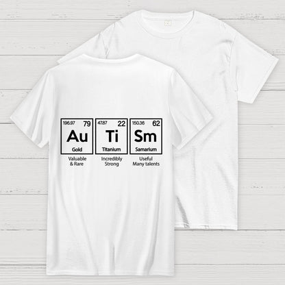 Autism Awareness Elements Periodic Back Printing Geek T-Shirt