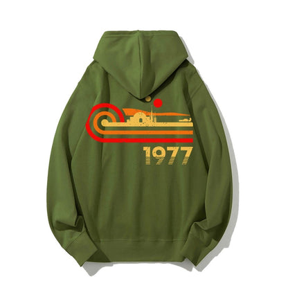 Retro Vintage Desert Planet Printed Back Unisex Cotton Hoodie