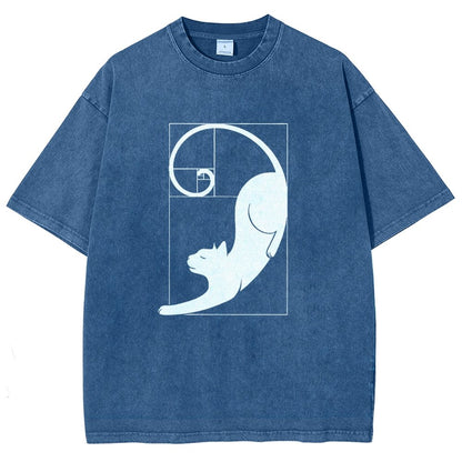 Fibonacci Cat Golden Ratio Vintage Distressed T-shirt