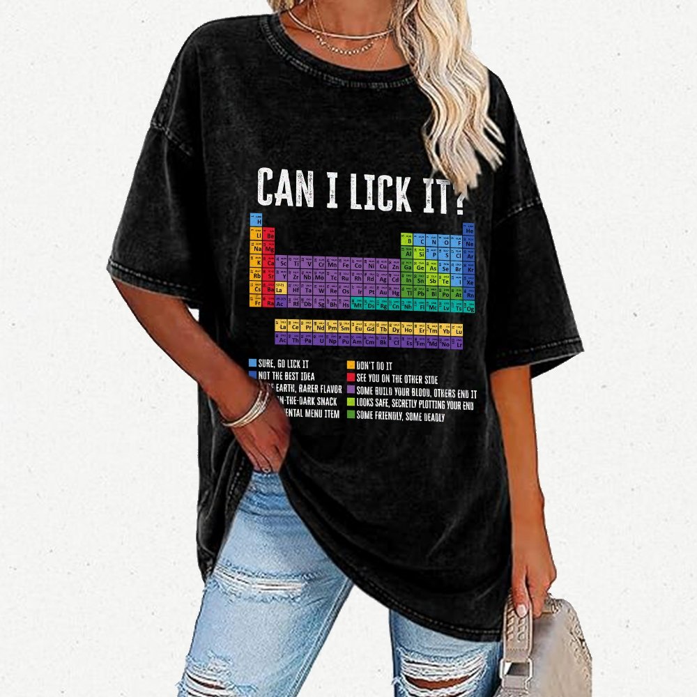 Can I Lick It Chemistry Teacher Science Day Vintage Distressed T-shirt