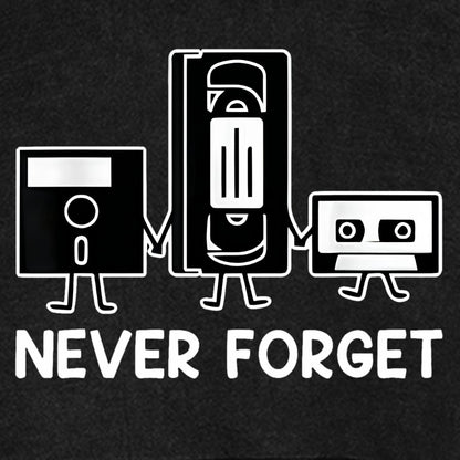 Never Forget Cassette Tape VHS Gamer Old School Funny Vintage Distressed Hoodie