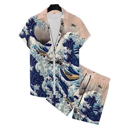 Sea Flight Battle Hawaiian Shirt Set