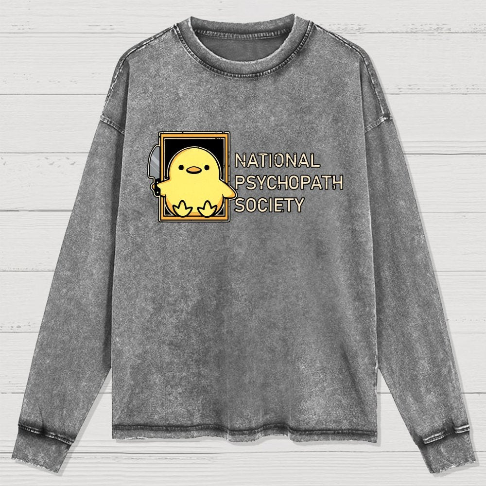 National Psychopath Sociaty Washed Long Sleeve Tee