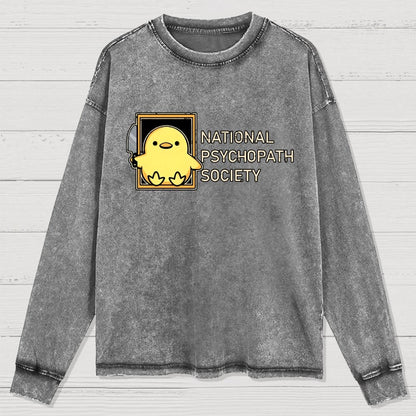 National Psychopath Sociaty Washed Long Sleeve Tee