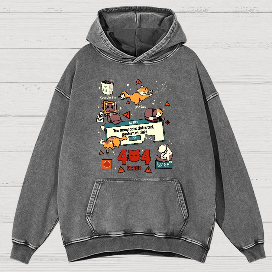 Too Many Cats Alert Vintage Distressed Hoodie