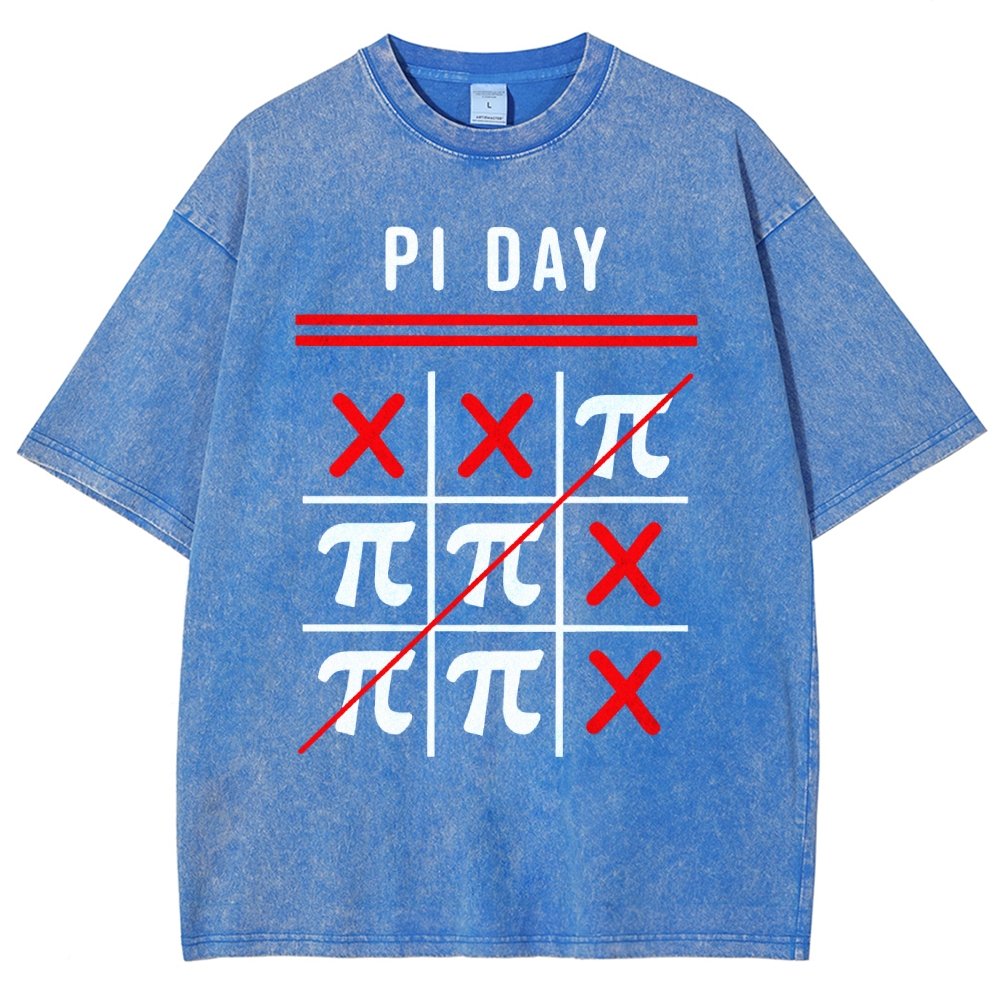 3.14 Tic-Tac-Toe Noughts And Crosses Happy Pi Day Geek Vintage Distressed T-shirt
