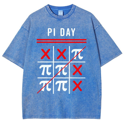 3.14 Tic-Tac-Toe Noughts And Crosses Happy Pi Day Geek Vintage Distressed T-shirt