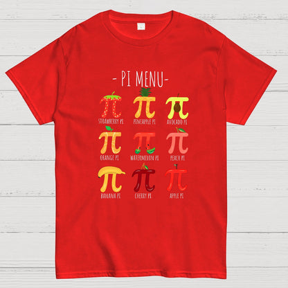 Pi Menu Math Teacher Nerd T-Shirt