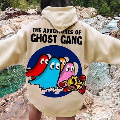 The Adventures Of Ghost Gang Printed Back Cotton Hoodie