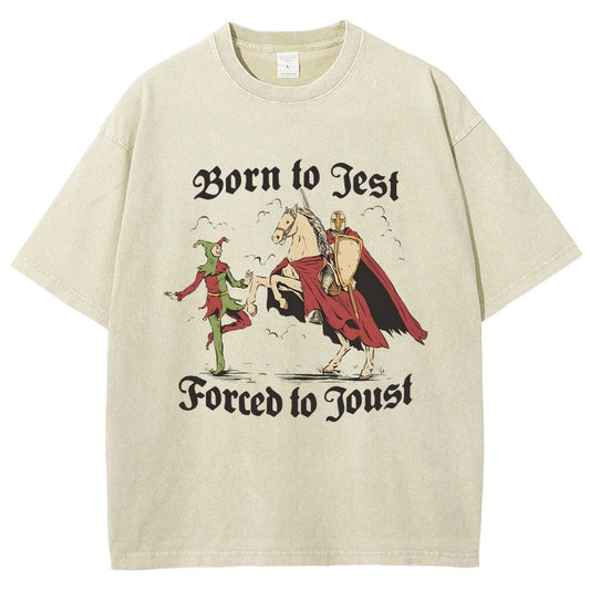 Born To Jest Forced To Joust Vintage Distressed T-shirt