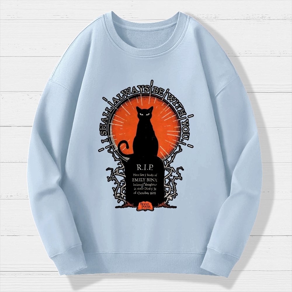 Halloween Cat Print Geek Cotton Sweatshirt