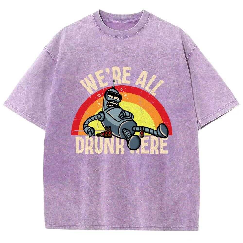 We're All Drunk Here Vintage Distressed T-shirt